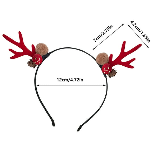 WEGFTDUOP Christmas Red Deer Antlers Headband For Girls And Children Cute Hair Accessories Forest Deer Headband Accessories Adult Hair Accessories