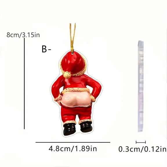 WEGFTDUOP Christmas Santa Acrylic Hanging Ornament Car Interior Key Chain Backpack Decoration