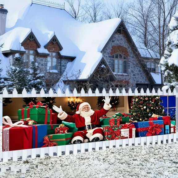 WEGFTDUOP Christmas Santa Banners 200x 45cm
