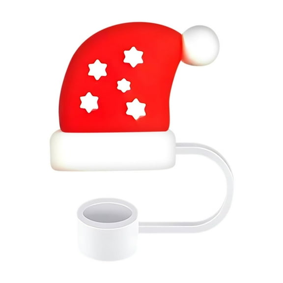 WEGFTDUOP Christmas Straw Covers Cap For Cup 10mm Christmas Straw Toppers For Tumblers Accessories Reusable Straw Cap Stopper For Straws Tip Lids