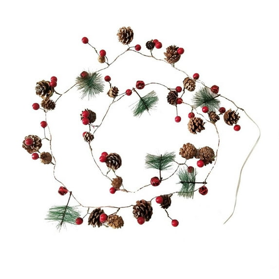 WEGFTDUOP Christmas String Lights Christmas Pine-Needle Pine-Cone Wreath Tree Garland