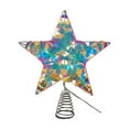 thumbnail image 1 of WEGFTDUOP Christmas Three-dimension Tree Top Star Christmas Wrought Iron Decorations Christmas Tree Glittering Ribbon Light Ornaments Christmas Tree Top Five-Pointed Star, 1 of 6