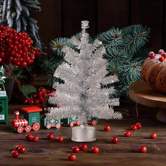 WEGFTDUOP Christmas Tree Simulation Artificial Christmas Tree Music Box Music Rotating Christmas Tree Luminous Electroplated Color Mini Small Tree
