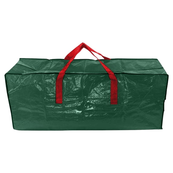 WEGFTDUOP Christmas Tree Storage Bag, 122x38x50cm PET Braid Green Holiday Tree Organizer Bag, Reusable Oxford-Cloth Texture Storage Solution for Artificial Xmas Tree & Holiday Decorations