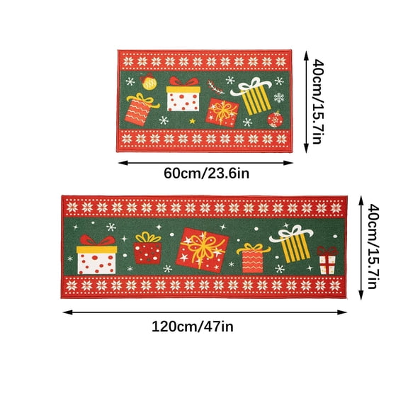 WEGFTDUOP Christmas-themed Carpets, Non-slip Door Mats, Absorbent Bathroom Porch Mats