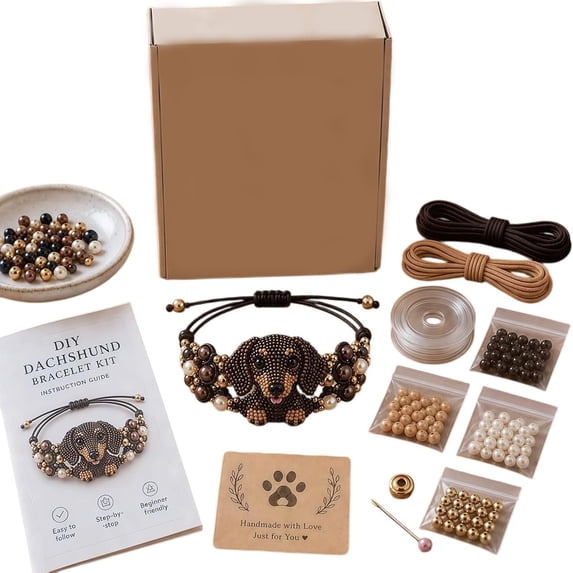 WEGFTDUOP DIY Highland Cow Beaded Bracelet Making Kit, Beginner Animal Bead Craft Kit, Handmade Bracelet Making Supplies for DIY Lovers