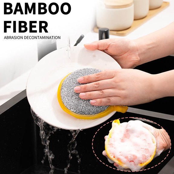 WEGFTDUOP Double-Sided Cleaning Sponge for Kitchen Pot & Dish, Thickened High-Elastic Sponge with Hanging Hole, Stain & Oil Removal Kitchen Utensils