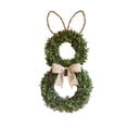 thumbnail image 1 of WEGFTDUOP Easter Bunny-shaped Wreath Suitable For Front Door Hanging Window Display Or General Easter/spring Decoration Features Green Leaves A Bow And Rabbits Ears, 1 of 7