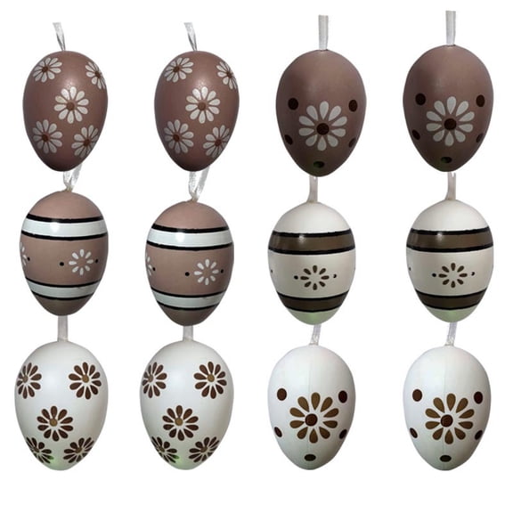 WEGFTDUOP Easter Decorations 12 Pack Easter 6cm Eggs Pendants