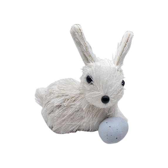 WEGFTDUOP Easter Festival Supplies Easter Bunny Figurines Straw Statues For Garden And Home Decor Spring Tabletop Ornament With And Carrot Natural Craftsmanship For Festive Celebrations
