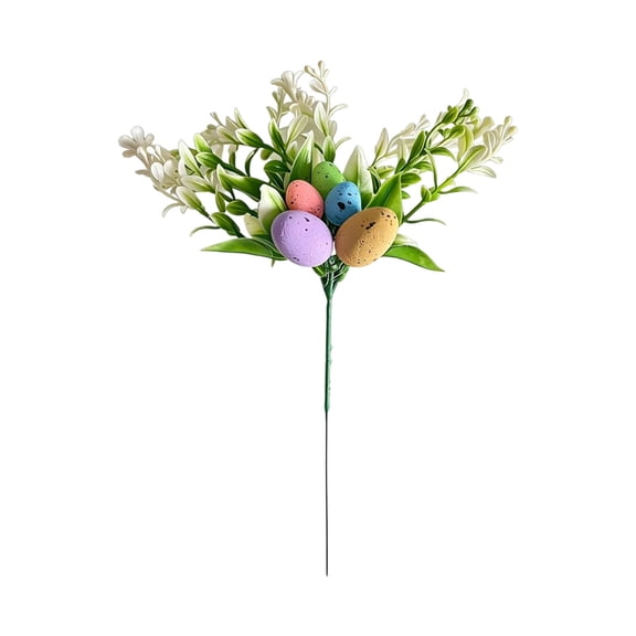 WEGFTDUOP Easter Festival Supplies Easter Party Decoration Arrangement Simulated Foam Easter Eggs Green Plants Florals Arrangement
