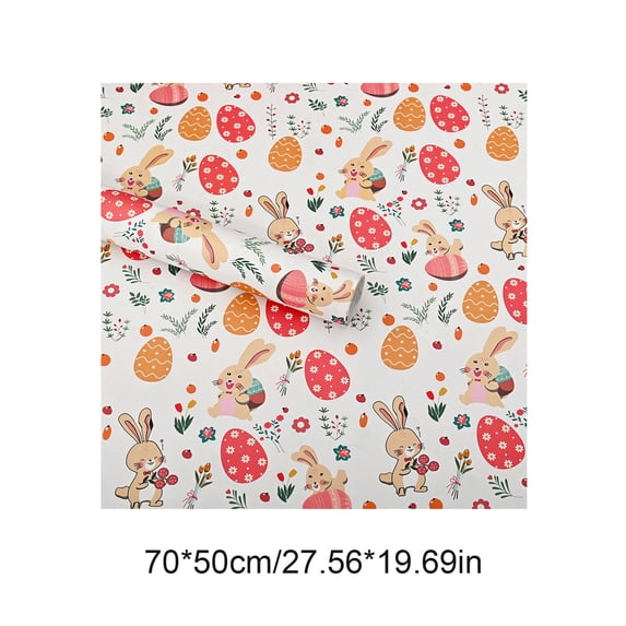 WEGFTDUOP Easter Gift Wrapping Paper Superb Festive Decorative Gift Paper Featuring Easter Bunny Eggs And Flower Prints Suitable For Easter Decorations