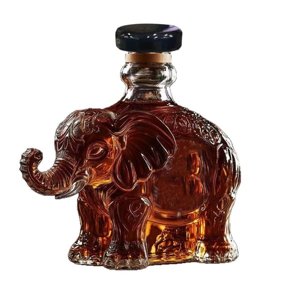 WEGFTDUOP Elephant-shaped Wine Bottle Unique Sculptural Design Wine & Spirits Decanter for Bar Living Room Office Home Bar