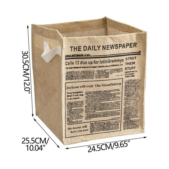 WEGFTDUOP Foldable Jute Fabric Storage Bag Open-Top Organizer For Convenient Storage