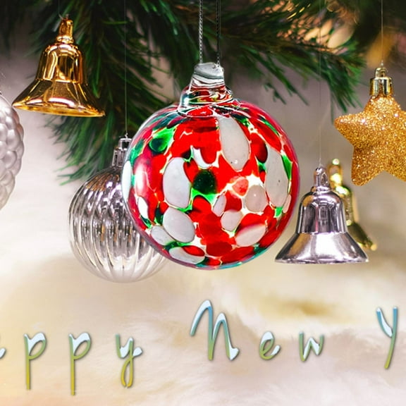 WEGFTDUOP Glass Christmas Ball Ornaments Hand Blown Glass Ornaments Balls Hanging Decor Balls For Xmas Tree Home Window Outdoor Garden Patio Decoration