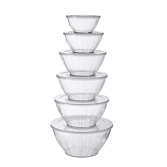 WEGFTDUOP Glass Mixing Bowls with Lids - Airtight for Baking & Food Storage