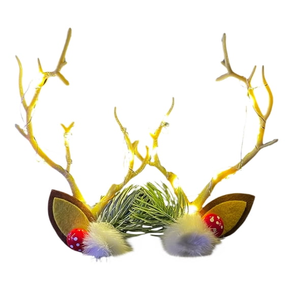 WEGFTDUOP Glowing Bands Christmas Headdress Antler Hair Clips Hair Bands Mori Fairys Headband Hair Accessories Female Event Decoration Props