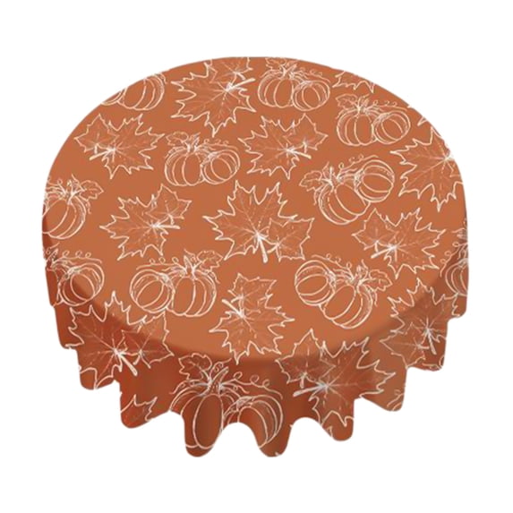 WEGFTDUOP Halloween Decor 152cm/60inches Thanksgiving Day Tablecloth Round Tablecloth Waterproof Tablecloth Avoid Fouling Tablecloth Holiday Gift Dusts Cloth Indoor Ornaments