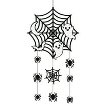 WEGFTDUOP Halloween Decor Black Halloween Decorations Hanging Cobwebs Spiderweb Haunted Bats For Spooky Birthday Horror Home Office Classroom Mantle Fireplace Decor Party Supplies