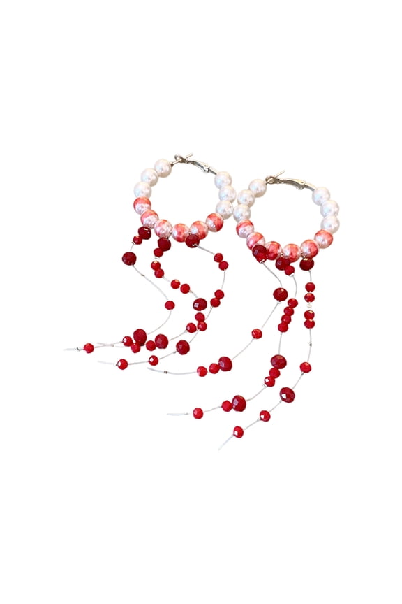 Halloween Decor Halloween Pearl Tassel Earrings Bracelet Necklace French Retros Clavicle Chain High End Jewelry Indoor Ornaments