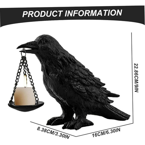 WEGFTDUOP Halloween Decor Ravens Gothic Home Decor Fake Crow Light Holders Halloween Decorations Indoor Ravens Lamp Tealight Candle Holders Resin Statue For Home Decor Halloween Indoor Decor