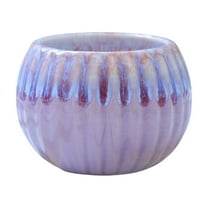 WEGFTDUOP Halloween Decoration Cream Pumpkin Cactus Planter Ceramic Round Breathable Vertical Small Planter Colorful Flowing Glaze Gardening Flower Vase Halloween Indoor Outdoor Decoration