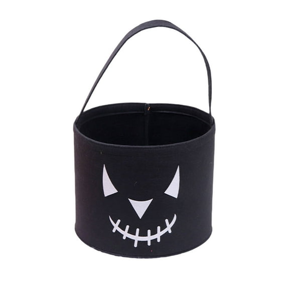 WEGFTDUOP Halloween Decoration Felting Storage Bucket Large Capacity Storage Basket Halloween Felting Handbag Halloween Indoor Outdoor Decoration