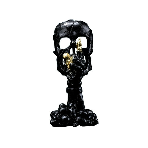 WEGFTDUOP Halloween Decoration Halloween Decorations The Don't Talk Skull Look Candlesticks Horror Tabletop Decorations Props Resin Ornaments Candle Stand Halloween Indoor Outdoor Decoration
