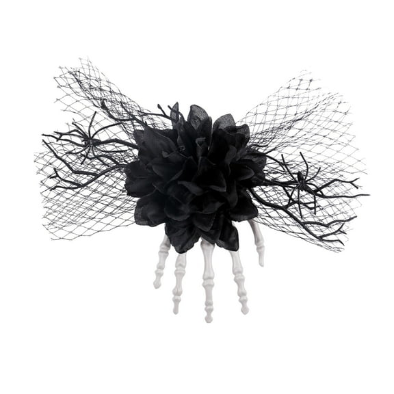 WEGFTDUOP Halloween Decoration Halloween Hair Clips Spidered Web Skeleton Hair Clip Skeleton Hands With Black Flower Great Halloween Hair Accessories Halloween Indoor Outdoor Decoration