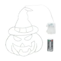 WEGFTDUOP Halloween Decoration Halloween Iron Forged Glowing Hat Pumpkin Shape Window Lights Eight Lighting Modes With Remote Control Halloween Indoor Outdoor Decoration