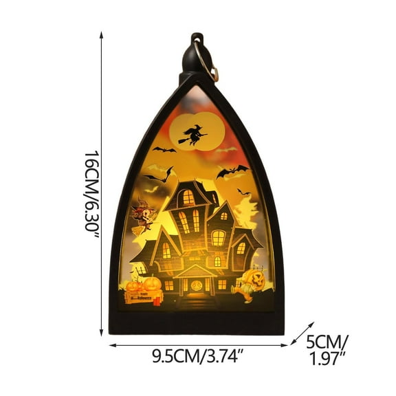 WEGFTDUOP Halloween Decoration Halloween LED Triangles Lantern Electronic Candle With Pumpkin Coffin And SkeletonElementsHalloween Indoor Outdoor Decoration