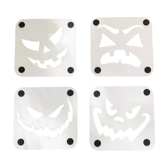 WEGFTDUOP Halloween Decoration Halloween Wooden Halloween Pumpkin Square Insulated Cup For Home Party Decor Dark Style Wooden Insulation Pad Halloween Indoor Outdoor Decoration