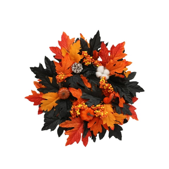 WEGFTDUOP Halloween Decoration Halloween Wreath Ghost Festival Decoration Maple Leaf Pumpkin Wall Hanging Scene Arrangement Harvests Festival Door Hanging Halloween Indoor Outdoor Decoration