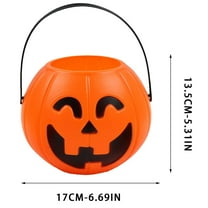 WEGFTDUOP Halloween Decoration Plastic Pumpkin Bucket Halloween Pumpkin Or Treat Buckets For Kids Halloween Indoor Outdoor Decoration