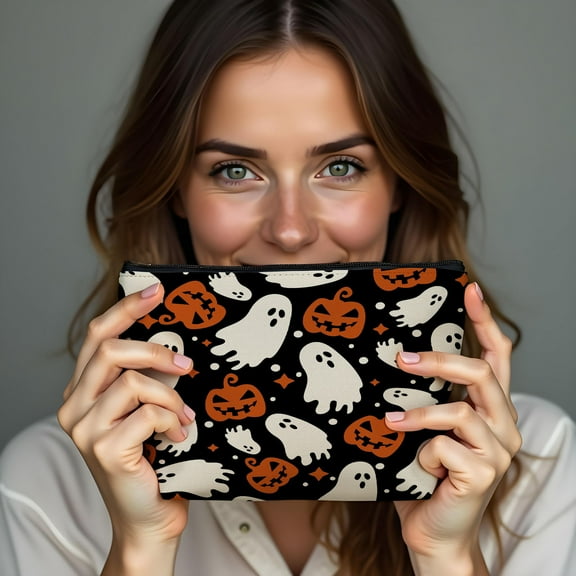 WEGFTDUOP Halloween Decoration Pumpkin Party Linen Halloween Makeup Bag Halloween Indoor Outdoor Decoration