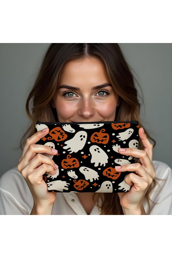 Halloween Decoration Pumpkin Party Linen Halloween Makeup Bag Halloween Indoor Outdoor Decoration