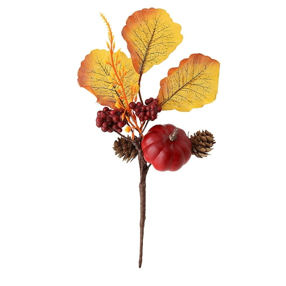 WEGFTDUOP Halloween Decoration Simulated Flowers Halloween Thanksgiving Decoration Props Artificial Fake Flowers Maple Leaf Pumpkin Branch Decoration Halloween Indoor Outdoor Decoration