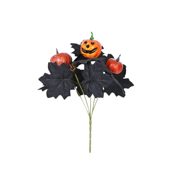 WEGFTDUOP Halloween Decorations Maple Leaves Stems Artificial Leaves Silk Maple Leaves Fall Bouquet For Artificial Plants Fall Floral Arrangements Halloween Decor Indoor Outdoor Decorations