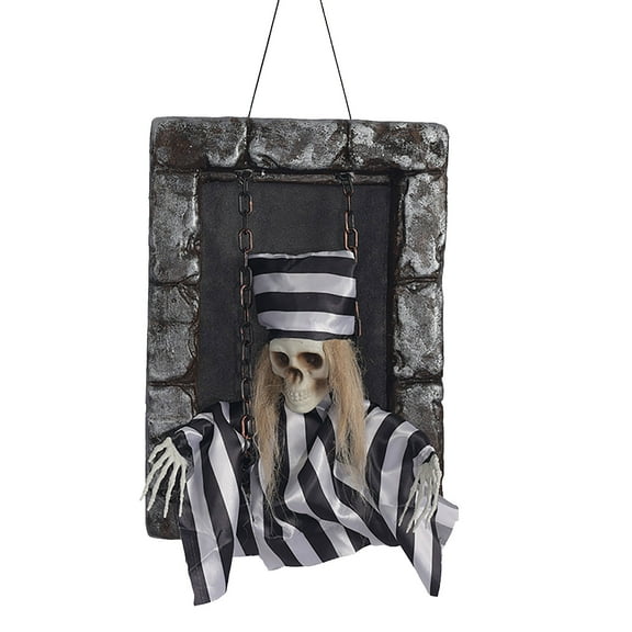 WEGFTDUOP Halloween Tombstone Decoration - Motion-Activated Glowing Screaming Hanging Ornament For Spooky Decorations