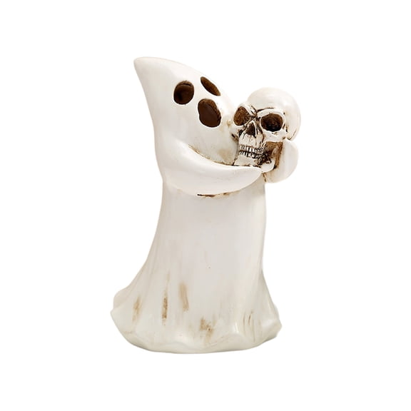 WEGFTDUOP Halloween Window Decoration Gifts Party Tabletop Decoration Resin Hugging Pumpkin White Ghost Hugging Skull Tabletop Decoration