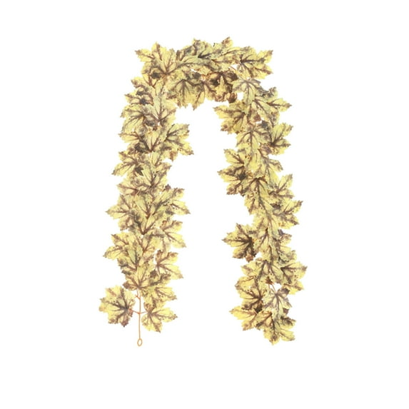 WEGFTDUOP Hanging Pumpkin Maple Leaf Garland - Artificial Rattan, Ideal for Indoor Holiday Party Home Decor