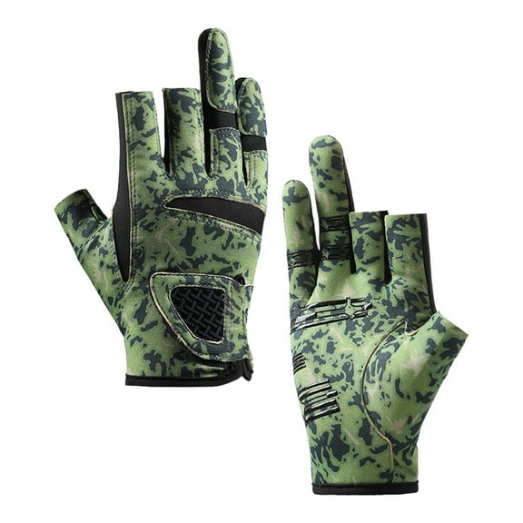 WEGFTDUOP Home Decor Fishing Gloves With Camouflage Decoration Breathable Wear Resistance Non Slip Outdoor Half Finger Sun Protection Gloves For Summer Home Indoor Outdoor Decor