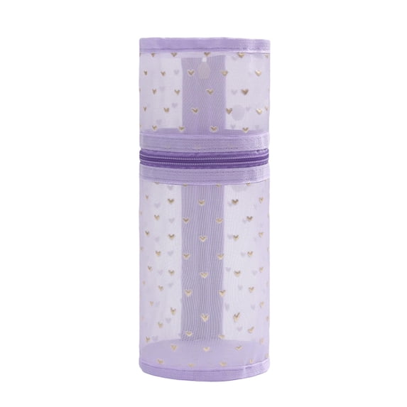 WEGFTDUOP Home Storage Products Mesh Round And Storage Bag Makeup Storage Bag Round Makeup Brush Storage Bag Makeup Bag With Large Capacity