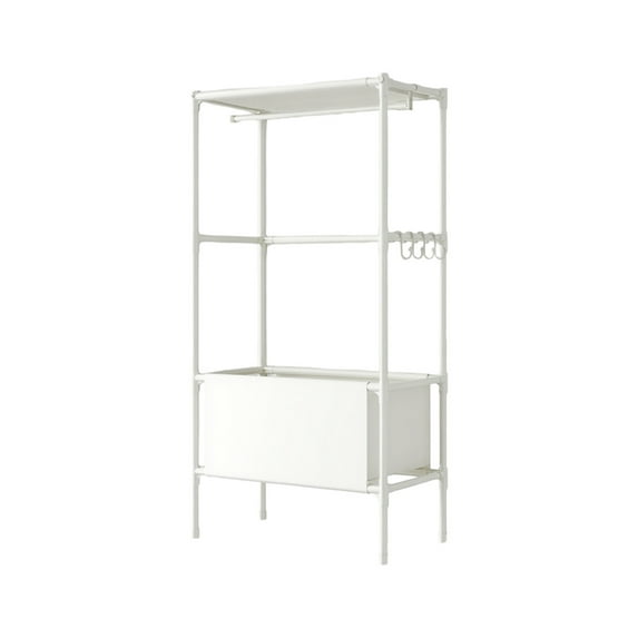 WEGFTDUOP Home Storage Products Portable Wardrobe Two Tier Freestanding Clothes Rack With Shelves And Hanging Rods Easy To Assembly Suitable For Bedroom Wardrobe