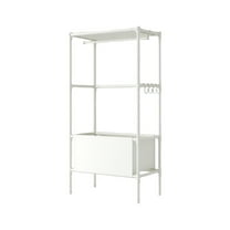 WEGFTDUOP Home Storage Products Portable Wardrobe Two Tier Freestanding Clothes Rack With Shelves And Hanging Rods Easy To Assembly Suitable For Bedroom Wardrobe