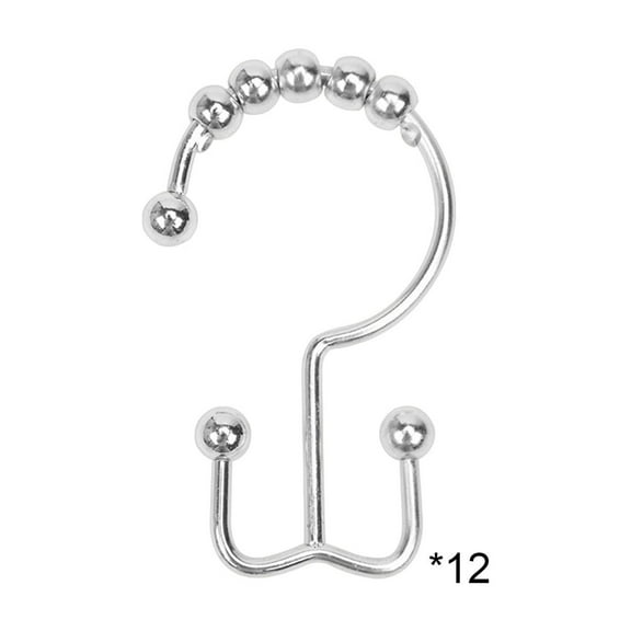WEGFTDUOP Home Storage Products Shower Curtain Hooks Rings For Bathroom 12 Pcs Iron