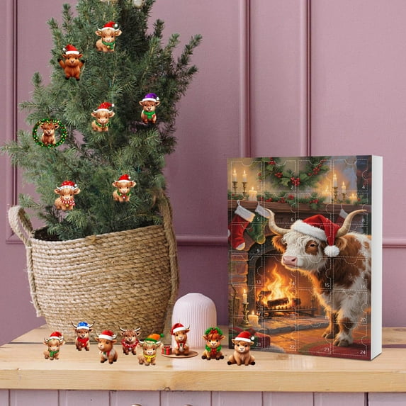 WEGFTDUOP Hristmas Cow Advent Calendar 2025 24 Days Of Christmas Advent Calendar Hanging Ornament Holiday Products