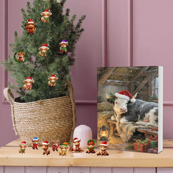 WEGFTDUOP Hristmas Cow Advent Calendar 2025 24 Days Of Christmas Advent Calendar Hanging Ornament Holiday Products