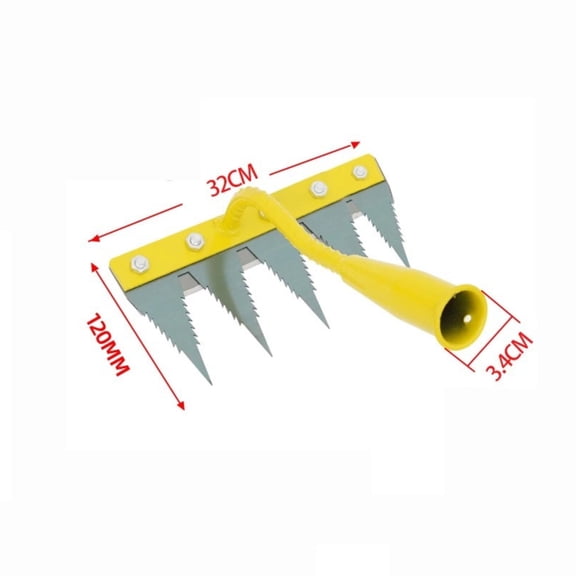 WEGFTDUOP Iron Weeding Rake 2.0 Heavy Duty Garden Hand Weeder Rake 4/5/6/7 Teeth Weeder Tool For Yard Garden