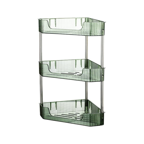 WEGFTDUOP Kitchen Three Shelf Countertop Corner Triangular Spice Hanging Shelf Corner Storage Wall Mounted Hole-Free Shelf